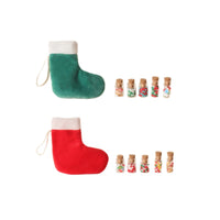 Mini Christmas Stocking Candy Jar Gift Set with DIY Accessories for Doll Decoration
