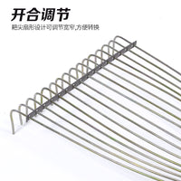 Garden Leaf Rake with Wooden Handle, Steel Wire Rake for Leaves, Grass, and Debris