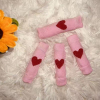 Pet Leg Warmers with Heart Pattern for Small Dogs - Anti-dirt & Warm Leg Sleeves