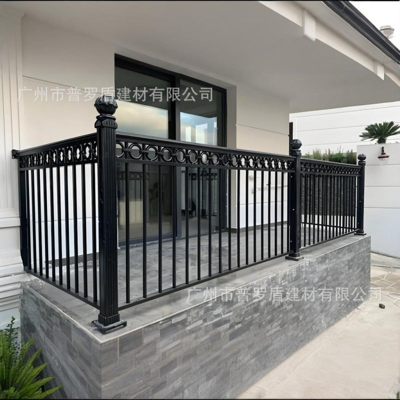 Hand-Forged Wrought Iron Balcony & Stair Railing, European Retro Style