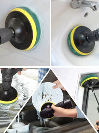 Scouring Pad Drill Brush Attachment Kit for Floor Tile Car Polishing and Kitchen Cleaning