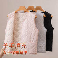 Women's 100% Wool Padded Vest Lightweight Thermal Base Layer