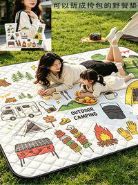 Portable Outdoor Picnic Blanket Mat - Machine Washable, Foldable, Moisture-Proof for Camping, Beach, and Travel