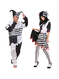 Adult Clown Costume Set for Performance, Halloween, Christmas, and Masquerade Parties
