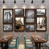Old Shanghai Bund Street Scene Black and White Retro Photo Wall Art