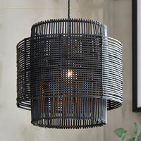 Bamboo Woven Barrel Pendant Light for Dining Room, Hot Pot Restaurant, or Teahouse