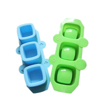 3-Cavity Silicone Square Ice Cube Mold for Cocktails, Succulent Planters, or Plaster Crafts