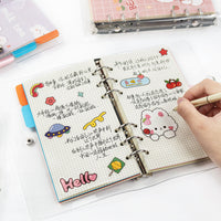 Cartoon Rabbit Loose-Leaf Notebook with Stickers, PVC Cover, Cute Journal for Students and Office
