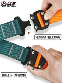 Xinda Five-Point Full Body Safety Harness with Quick-Release Buckles and Lanyard for Work at Height