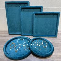 Velvet Jewelry Display Tray for Necklaces and Earrings