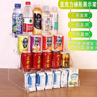 Acrylic Tiered Beverage Display Rack for Store Countertops