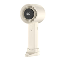 Portable Handheld Turbo Fan with Digital Display, USB Rechargeable, 100-Speed Mini Desk Fan