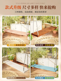 Indoor Outdoor Wooden Hanging Swing Chair for Balcony Living Room