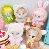 10-15cm Cotton Doll Outfits - Starfish, New Year, Christmas Jumpsuits & Dresses