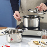 Individual Stainless Steel Hot Pot with Strainer or Divider, Commercial Grade Mini Shabu Shabu Pot