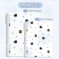 B5 Goldfish & Kitten Loose-Leaf Notebook with Detachable Coils, Thickened Cartoon Student Journal