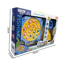 Kids Magnetic Fishing Game with Music and Rotating Board, Educational Indoor Toy Set