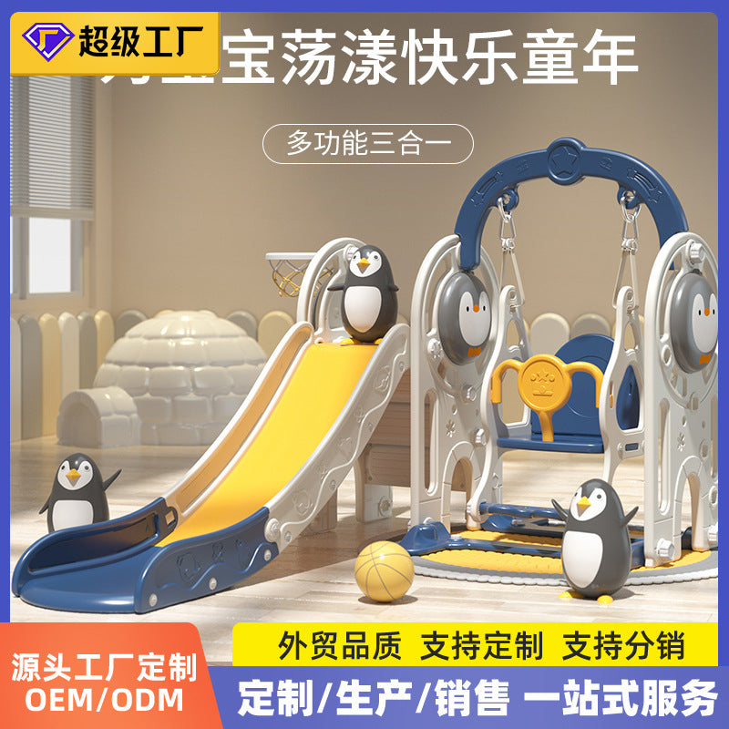 2-in-1 Kids Indoor Slide and Swing Set for Ages 2-10