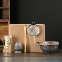 Japanese Ceramic Matcha Tea Set with Whisk and Bowl, Gradient Blue Green or White
