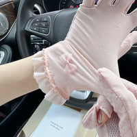 Women's Short Fingerless Sun Protection Gloves for Driving & Cycling