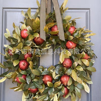 Autumn Eucalyptus & Pumpkin Christmas Wreath for Front Door Decor