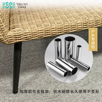 Nordic Outdoor Wicker Sofa Set for Patio Balcony Garden Villa Living Room