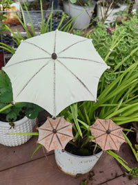 Morning Garden Wrought Iron Flower Stake Vintage Umbrella Decorative Iron Ground Insert Garden Ornament Pot Decoration Detachable