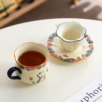 Cute Cat Ceramic Mug with Infuser Lid for Tea Separation, Office and Home Use