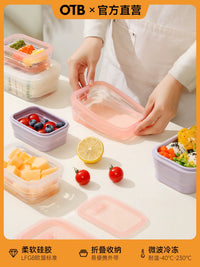 OTB Collapsible Silicone Lunch Box - Portable, Microwave-Safe, Foldable Food Storage Container