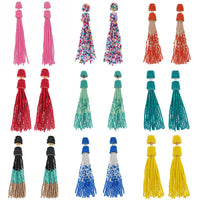 Fashion Mixed Beaded Tassel Drop Earrings for Women, Unique Design Seed Bead Dangle Earrings