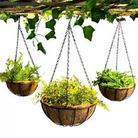 Rustic Woven Hanging Basket for Dried Flowers & Decor - Iron Frame