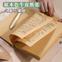 PU Leather Soft Cover PVC Loose-Leaf Notebook with Kraft Paper Inserts, High Aesthetic Journal