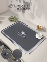 Diatomaceous Earth Kitchen Countertop Drying Mat for Dishes and Utensils