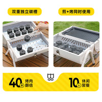 Portable Charcoal BBQ Grill for Home & Outdoor Camping - Foldable Barrel Design