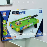Kids' Wooden Mini Pool Table Set with Cues, Family Interactive Game for Boys & Girls