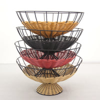 PP Imitation Rattan Woven Fruit Bread Basket for Home Living Room Dining Table Display