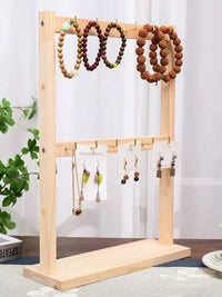 Solid Wood Jewelry Display Stand for Bracelets, Bangles, and Watches - Nordic Style Organizer