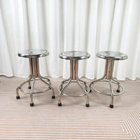 Stainless Steel Adjustable Swivel Stool for Lab, Cleanroom, and Medical Use