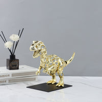 Nordic Creative Metal Plated Hollow Horse Dinosaur Sculpture for Home Office Decor
