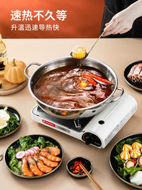 Stainless Steel Hot Pot with Divider, Thickened Shabu Shabu Pot for Induction Cooktop, Home and Commercial Use