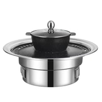 Thickened Smokeless BBQ Grill and Hot Pot Combo for Home and Outdoor Use