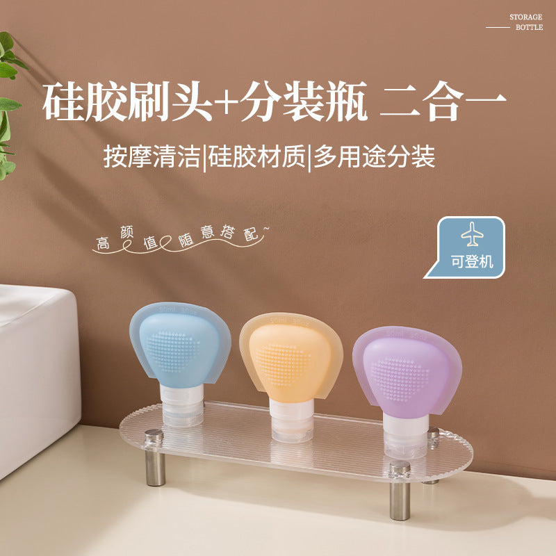 Silicone Travel Bottles for Shampoo Lotion Toiletries - Squeezable Refillable Containers