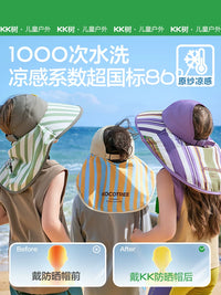 KK Tree Kids' UPF 50+ Sun Protection Hat with Neck Flap, Quick-Dry Visor for Boys & Girls