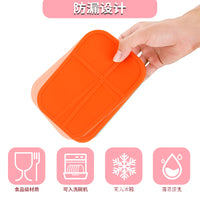 Stainless Steel 720ml Rectangular Food Container with Silicone Lid for Snacks and Storage