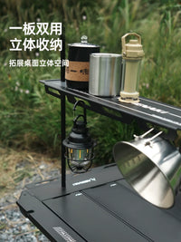 Abenaki Outdoor IGT Tabletop Storage Rack with Aluminum Alloy Light Pole and Hanging Lamp Stand
