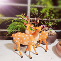 Creative Faux Plum Blossom Deer Resin Ornament for Garden & Patio Decor