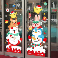 Christmas Santa Claus Window Clings Static Stickers for Holiday Decoration