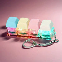 Light-Up Decompression Button Keychain Fidget Toy