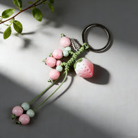 Jingdezhen Ceramic Strawberry Keychain & Bag Charm