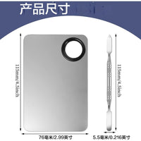 Stainless Steel Makeup Mixing Palette and Spatula Set for Foundation and Cosmetics